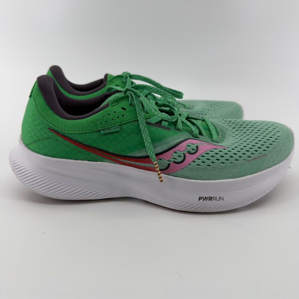 Saucony Ride 16 Womens Running Shoes Prospect Glass Green Pink Size 9
